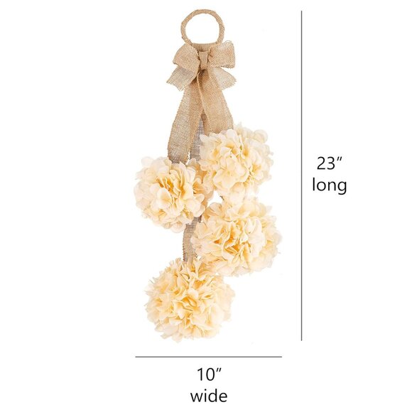 Hydrangea Flower Balls on Jute Ribbon (3) - Picture 4 of 6